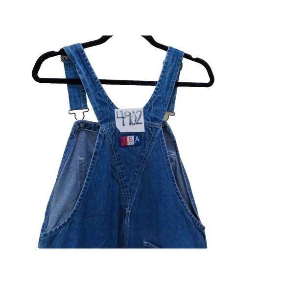 Vtg 90's USA Works 9 Pkt Bib Overalls 38x30 Blue Denim Farm Carpenter Work Wear - Picture 5 of 7